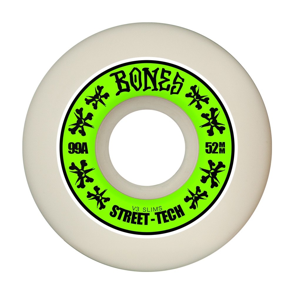 ボーンズ ウィール BONES WHEELS<br>52mm STF V3 SLIM 99A WHEELS<br>ハードウィール(4個セット)ホワイト ストリートテックフォーミュラ スケートボード スケボー sk8 skateboard タイヤ ローラー 車輪 トリック スライド グラインド【2603】