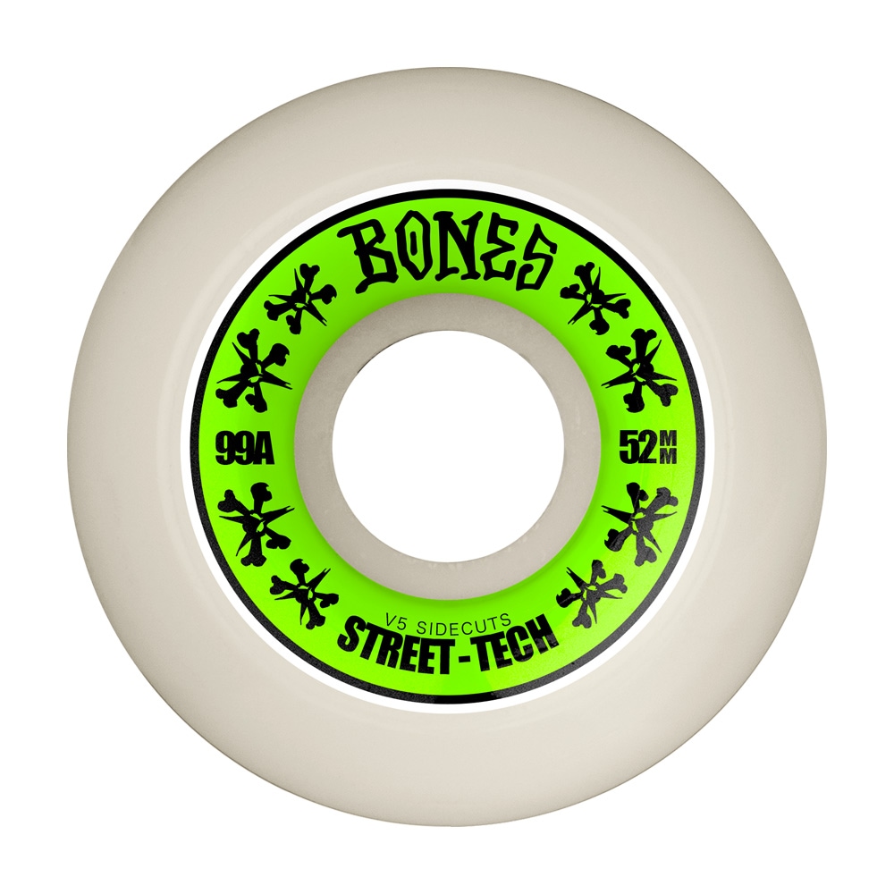 ボーンズ ウィール BONES WHEELS<br>52mm STF V5 SIDE-CUT 99A WHEELS<br>ハードウィール(4個セット)ホワイト ストリートテックフォーミュラ スケートボード スケボー sk8 skateboard タイヤ ローラー 車輪 トリック スライド グラインド【2603】