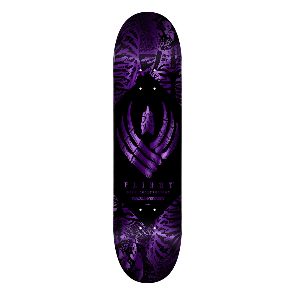 パウエル・ペラルタ POWELL PERALTA<br>スケボー デッキ 9.0 FLIGHT® SKELTON PURPLE FOIL DECK SHAPE 309<br>フライト 軽量 スケートボード ストリート sk8 skateboard 板【2604】