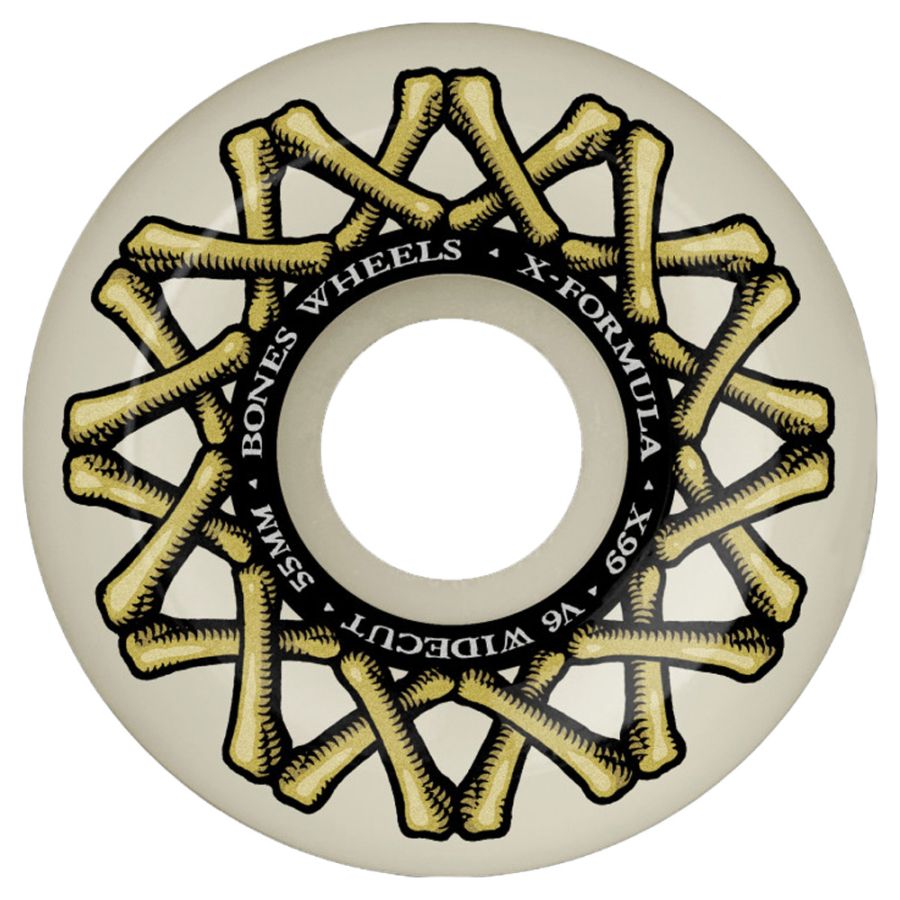 ボーンズ ウィール BONES WHEELS<br>55mm X-FORMULA V6 WIDE-CUT 99A  WHEELS<br>ハードウィール 4個セット エックスフォーミュラー X99 スケートボード スケボー skateboard タイヤ【2503】