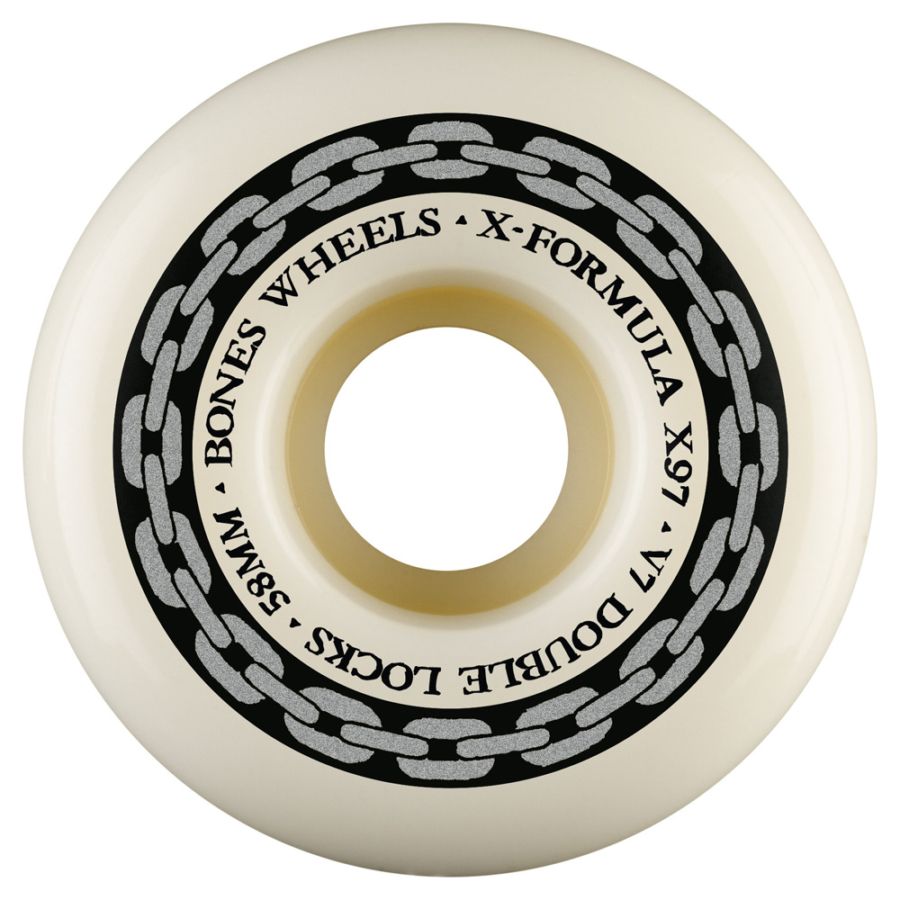 ボーンズ ウィール BONES WHEELS<br>58mm X-FORMULA DOUBLE LOCKS V7 97A WHEELS<br>ハードウィール 4個セット エックスフォーミュラー X97 スケートボード スケボー skateboard タイヤ トリック【2604】