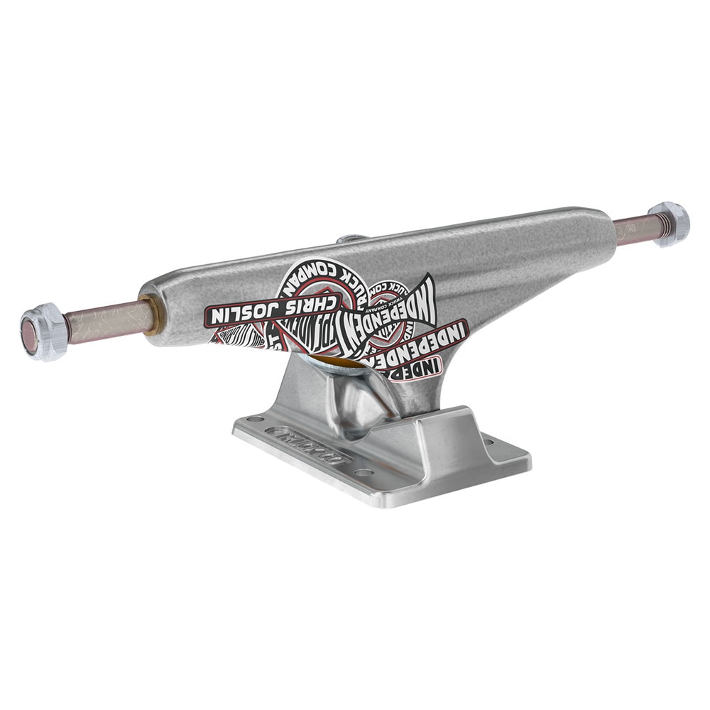 インディペンデント INDEPENDENT 最軽量モデル<br>144 FORGED TITANIUM JOSLIN STICKER SLAP POLISHED SILVER STANDARD TRUCKS（Stage11）<br>トラック フォージド チタニウム クリス・ジョスリン スケートボード スケボー sk8 skateboard<br>1個