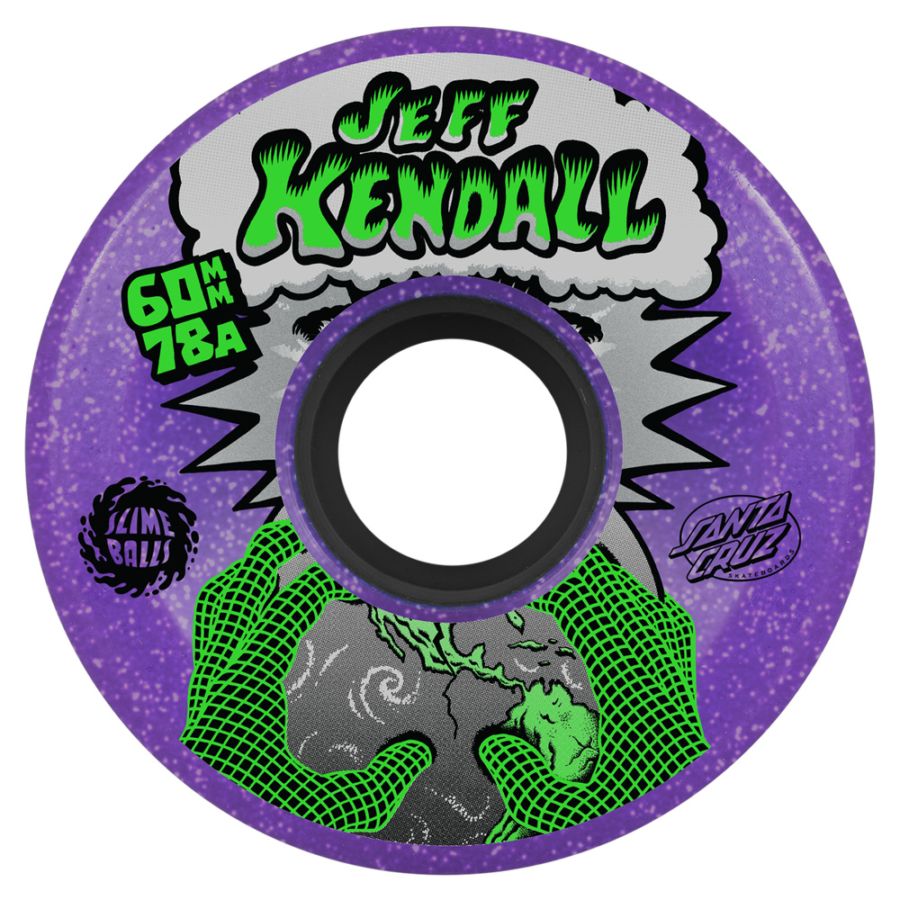 スライムボールズ SLIME BALLS<br>60mm JEFF KENDALL END OF THE WORLD PURPLE GLITTER  78A WHEELS<br>ソフトウィール ジェフ・ケンダル 4個セット タイヤ クルーザー スケートボード スケボー sk8 skateboard タイヤ ローラー 車輪 静か 速い【2606】