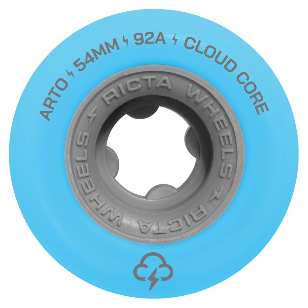 リクタ RICTA<br>54mm CLOUDS ARTO SAARI LIGHT BLUE 92A WHEELS<br>ハードウィール 4個セット クラウズ クルーザー アート・サリ フィルマー スケートボード スケボー sk8 skateboard タイヤ ローラー 車輪 静か 速い【2606】