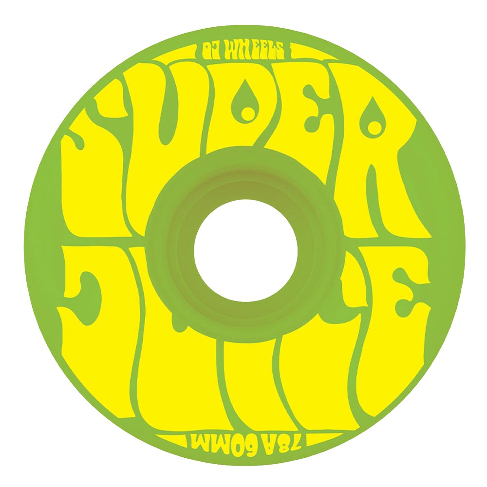 オージェイウィール OJ WHEELS<br>60mm SUPER JUICE GREEN/YELLOW 78A WHEELS<br>ソフトウィール 4個セット スーパージュース クルーザー 移動 スケートボード スケボー sk8 skateboard タイヤ【2606】