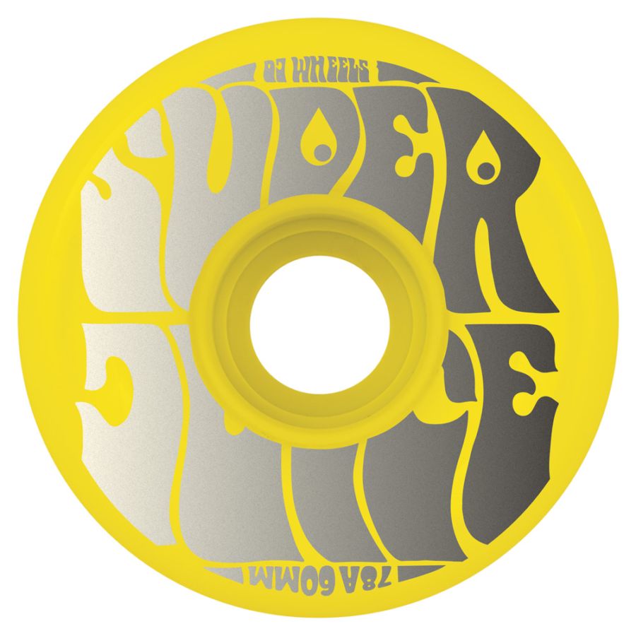 オージェイウィール OJ WHEELS<br>60mm SUPER JUICE NEON YELLOW 78A WHEELS<br>ソフトウィール 4個セット スーパージュース クルーザー 移動 スケートボード スケボー sk8 skateboard タイヤ【2606】