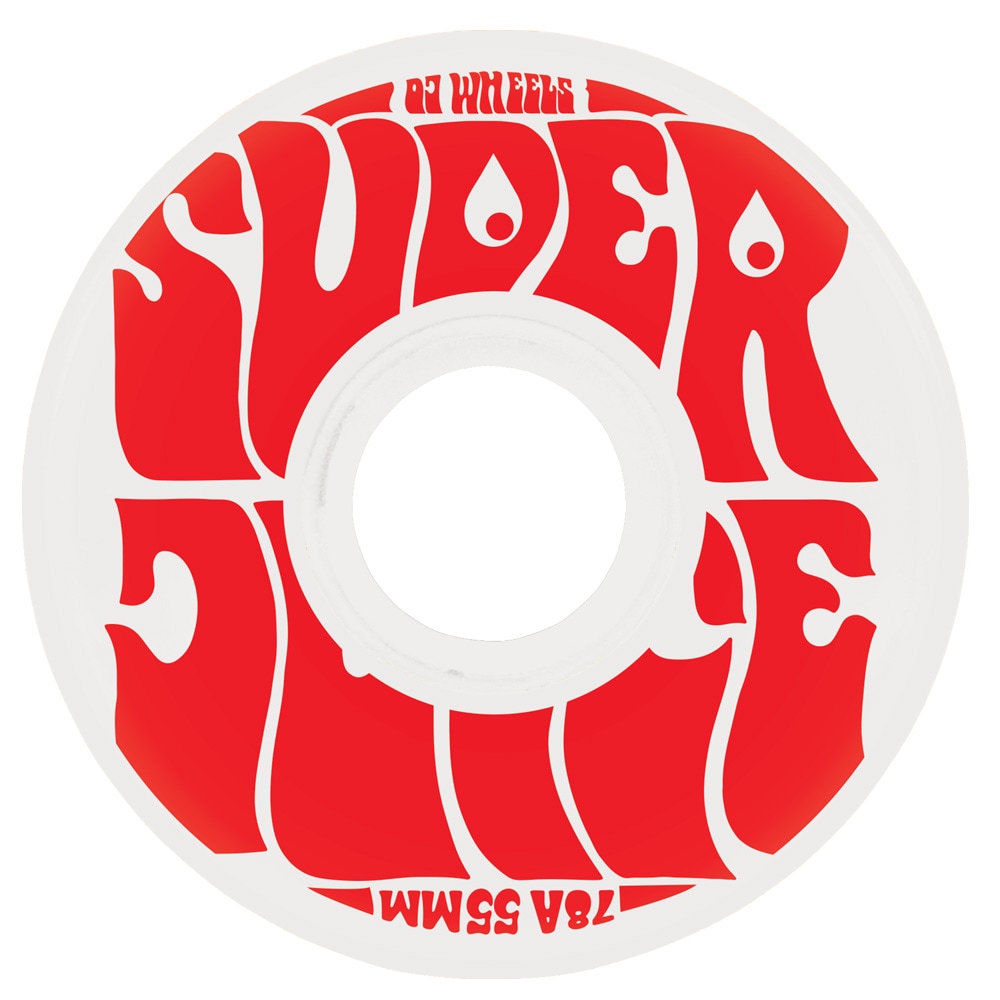 オージェイウィール OJ WHEELS<br>55mm  MINI SUPER JUICE WHITE/RED 78A WHEELS<br>ソフトウィール 4個セット ミニスーパージュース クルーザー 移動 スケートボード スケボー sk8 skateboard タイヤ【2606】