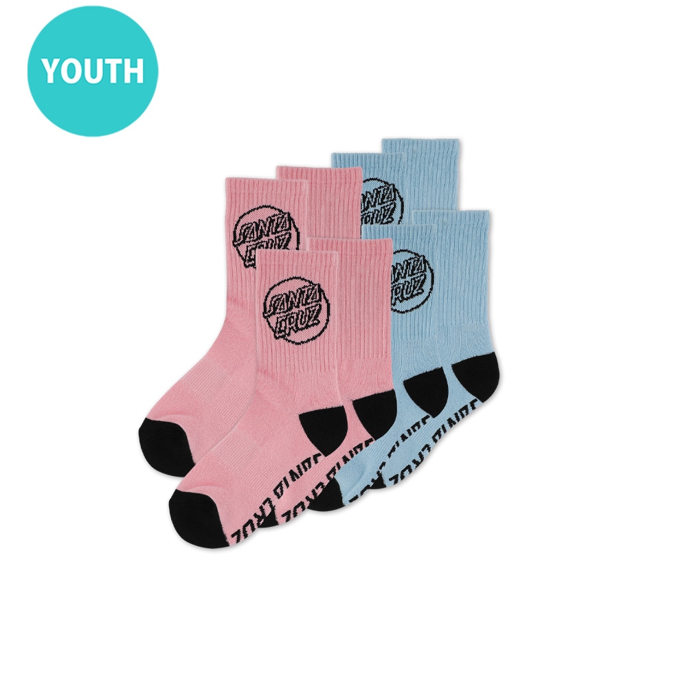 サンタクルーズ SANTA CRUZ<br>OPUS STRIP 4-PACK YOUTH SOCKS<br>ソックス 4ペア 8枚入り ユース キッズ 子供用 ストリート スケーター ファッション スケートボード スケボー sk8 skateboard【26SM】