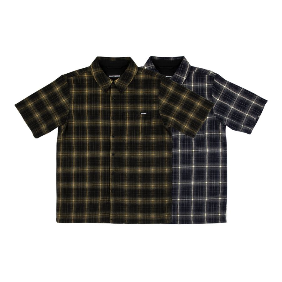 インディペンデント INDEPENDENT<br>BELMONT S/S FLANNEL TOP<br>フランネルシャツ 半袖 ネルシャツ スケートボード メンズ ストリート スケボー sk8 skateboard【26SM】