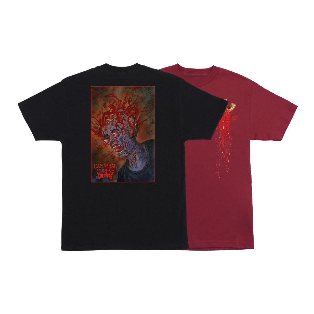 クリーチャー CREATURE<br>CANNIBAL CORPSE REGULAR S/S SHIRT<br>Tシャツ 半袖 カンニバル・コープス コラボ ストリート スケーター メンズ ファッション スケートボード スケボー sk8 skateboard【26SM】