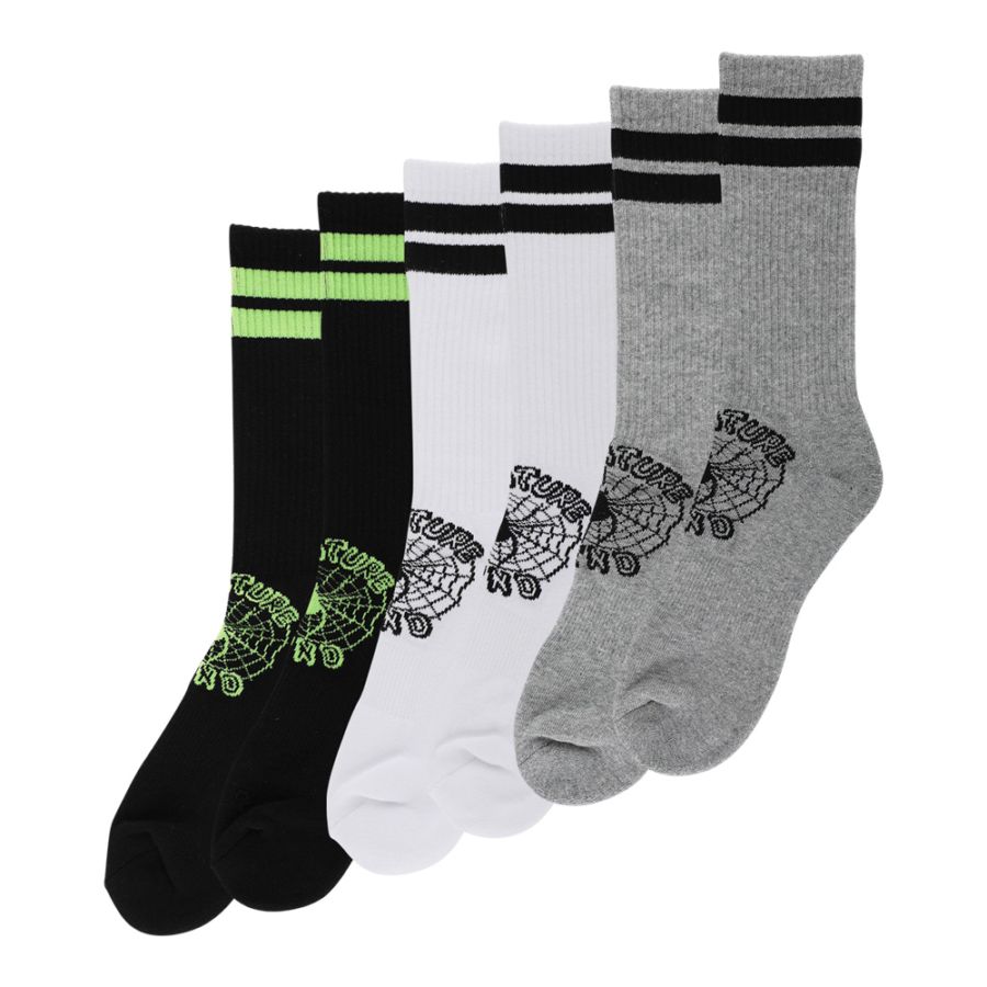 クリーチャー CREATURE<br>WEB 3-PACK CREW SOCKS<br>ソックス 3ペア6枚 靴下 ストリート スケーター ファッション スケートボード スケボー sk8 skateboard【26SM】