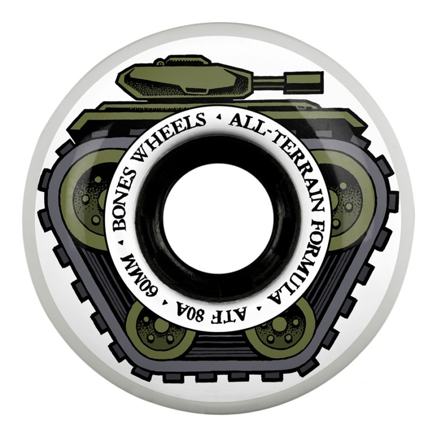 ボーンズ ウィール BONES WHEELS<br>60mm ATF ALL TANK 80A WHEELS<br>ソフトウィール 4個セット クルージング クルーザー スケートボード スケボー sk8 skateboard タイヤ ローラー 車輪 静か 速い【2509】