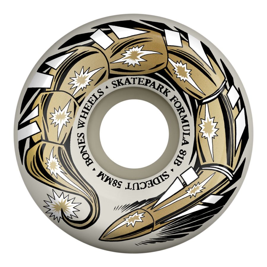 ボーンズ ウィール BONES WHEELS<br>58mm SPF SCORPEEDO P5 SIDECUT 81B WHEELS<br>ハードウィール(4個セット)ホワイト スケートパークフォーミュラ スケートボード スケボー sk8 skateboard タイヤ ローラー 車輪 トリック スライド グラインド【2506】