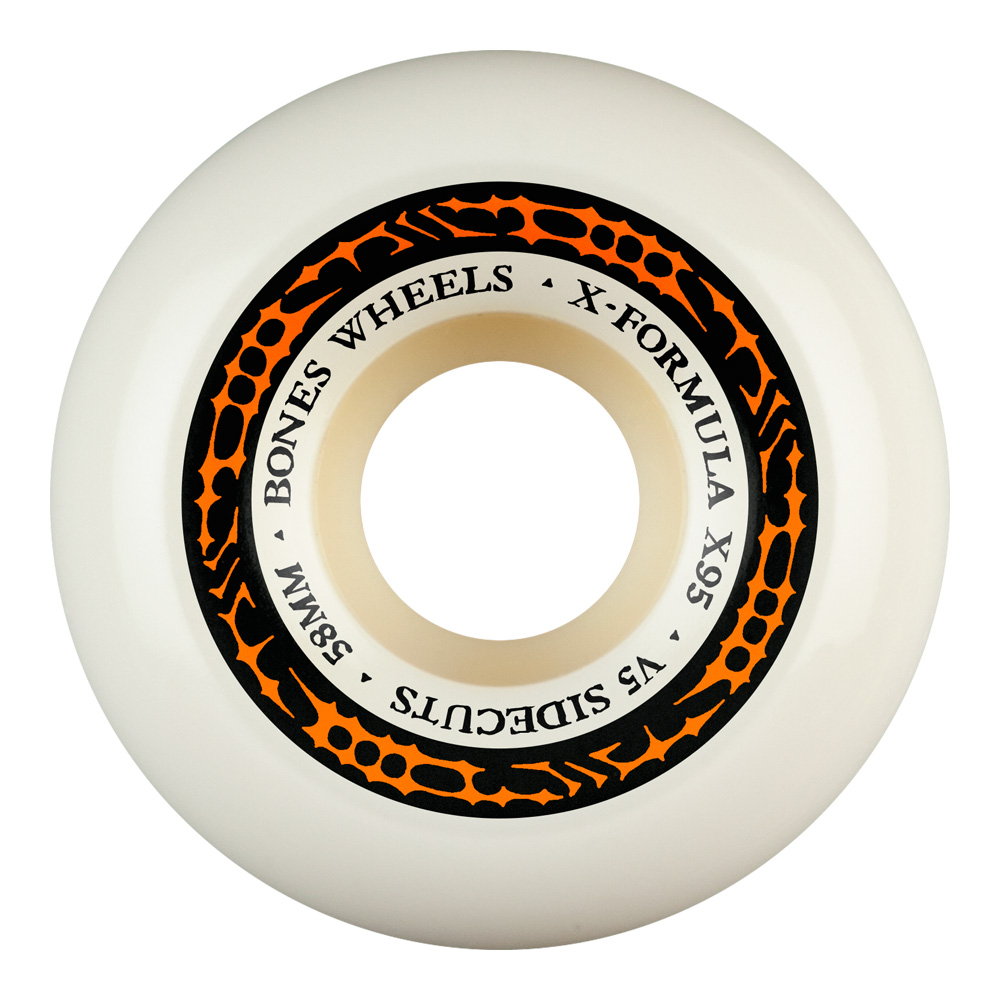 ボーンズ ウィール BONES WHEELS<br>58mm X-FORMULA V5 SIDE-CUT 95A  WHEELS<br>ハードウィール 4個セット エックスフォーミュラー X95 スケートボード スケボー skateboard タイヤ【2604】