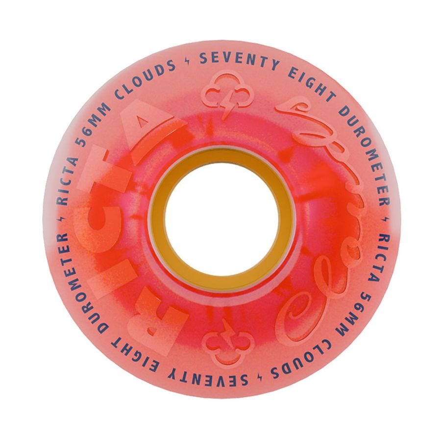 リクタ RICTA<br>56mm CLOUDS PINK CITRUS 78A WHEELS<br>ハードウィール 4個セット クラウズ クルーザー フィルマー スケートボード スケボー sk8 skateboard タイヤ ローラー 車輪 静か 速い【2608】