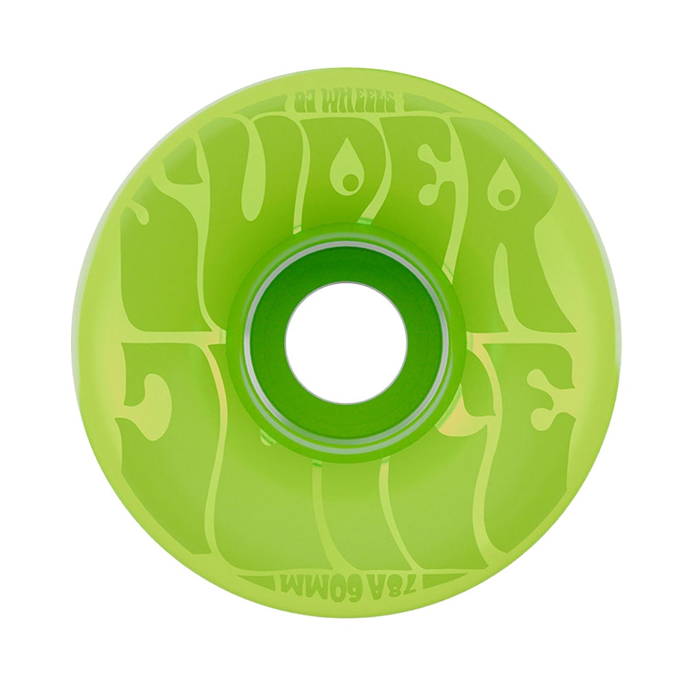 オージェイウィール OJ WHEELS<br>60mm BUBBLE GUM SUPER JUICE TRANS GREEN 78A WHEELS<br>ソフトウィール 4個セット スーパージュース クルーザー 移動 スケートボード スケボー sk8 skateboard タイヤ【2608】