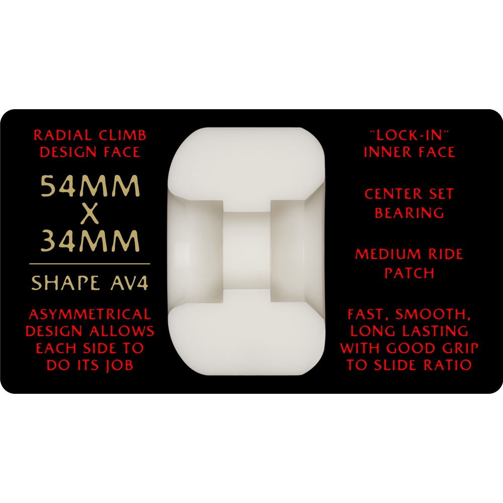 パウエル・ペラルタ POWELL PERALTA<br>54mm x 34mm AV4 NANO RATS DRAGON FORMULA RED 93A WHEEL<br>ハードウィール (4個セット) ドラゴンフォーミュラ ナノ・ラット スケートボード スケボー sk8 skateboard タイヤ ローラー 車輪 速い【2512】