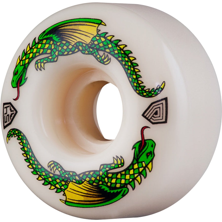 パウエル・ペラルタ POWELL PERALTA<br>54mm x 32mm DRAGON FORMULA WHITE 93A WHEEL<br>ソフトウィール (4個セット) ドラゴンフォーミュラ スケートボード スケボー sk8 skateboard タイヤ ローラー 車輪 速い【2304】