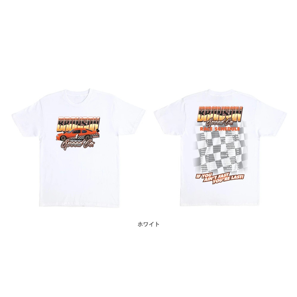 ブロンソン BRONSON<br>RACING RAW S/S REGULAR T-SHIRT<br>Tシャツ TEE 半袖 メンズ ストリート スケーター ファッション スケートボード スケボー sk8 skateboard【23SMQS】