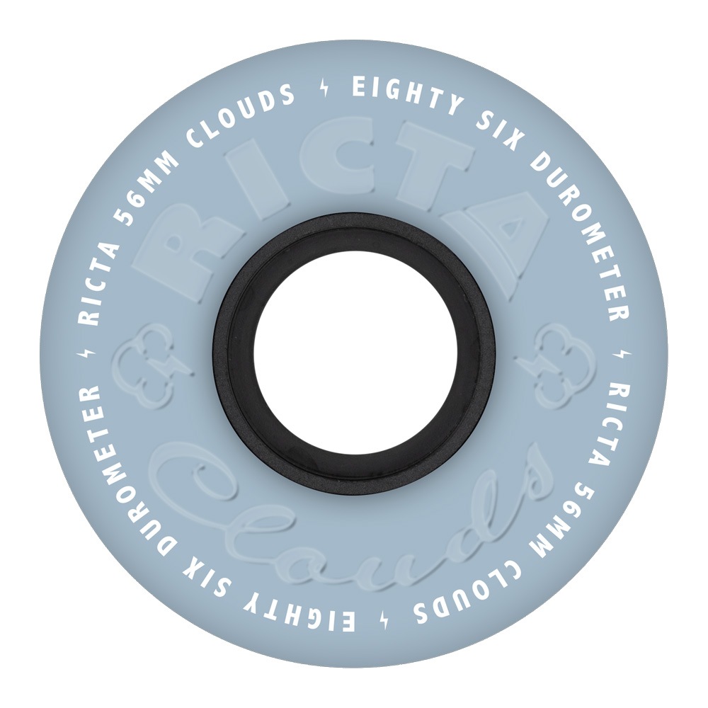 リクタ RICTA<br>56mm CLOUDS SKY BLUE 86A WHEELS<br>ソフトウィール 4個セット クラウズ クルーザー フィルマー スケートボード スケボー sk8 skateboard タイヤ ローラー 車輪 静か 速い【2507】