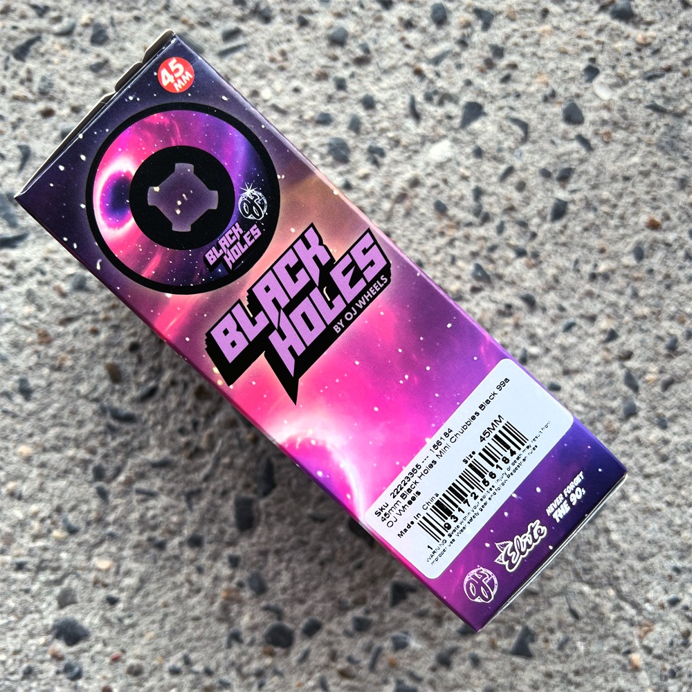 オージェイウィール OJ WHEELS<br>45mm BLACK HOLES MINI CHUBBIES BLACK 99A WHEELS<br>ハードウィール 4個セット スケートボード スケボー 90年代 sk8 skateboard タイヤ ローラー 車輪 トリック スライド グラインド【2501】