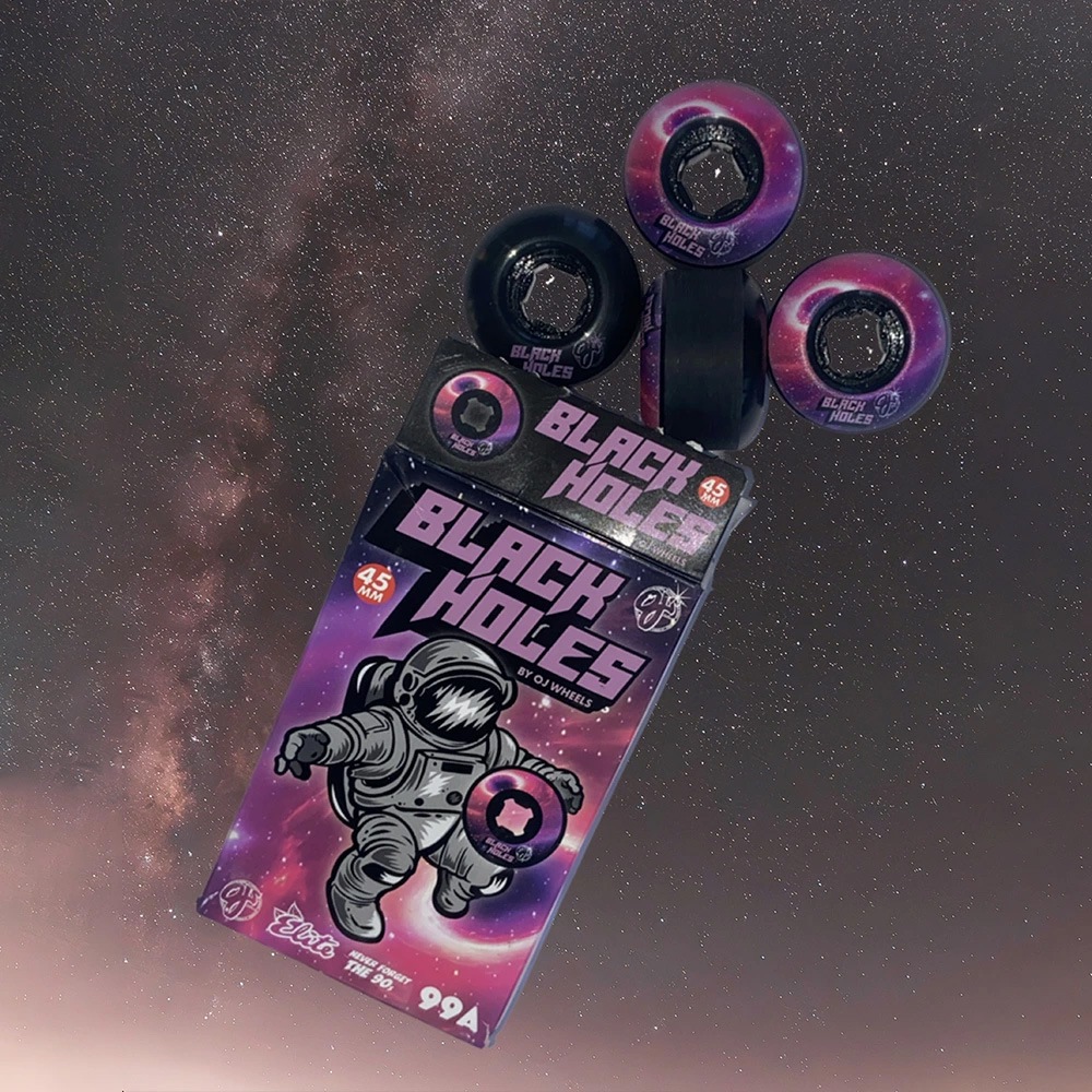 オージェイウィール OJ WHEELS<br>45mm BLACK HOLES MINI CHUBBIES BLACK 99A WHEELS<br>ハードウィール 4個セット スケートボード スケボー 90年代 sk8 skateboard タイヤ ローラー 車輪 トリック スライド グラインド【2501】
