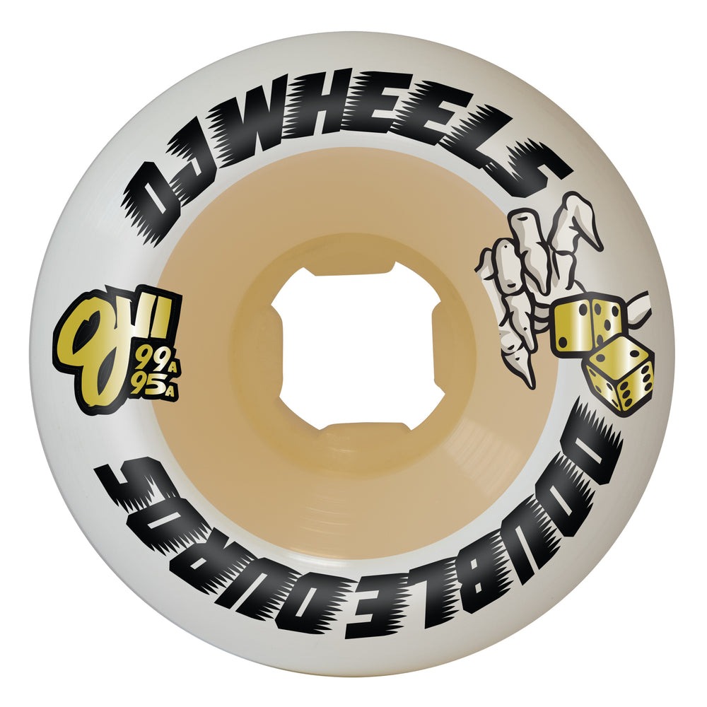オージェイウィール OJ WHEELS<br>58mm DOUBLE DURO WHITE/GUM MINI COMBO 99A/95A WHEELS<br>ハードウィール 4個セット スケートボード ダブルデュロ スケボー sk8 skateboard タイヤ トリック【2501】