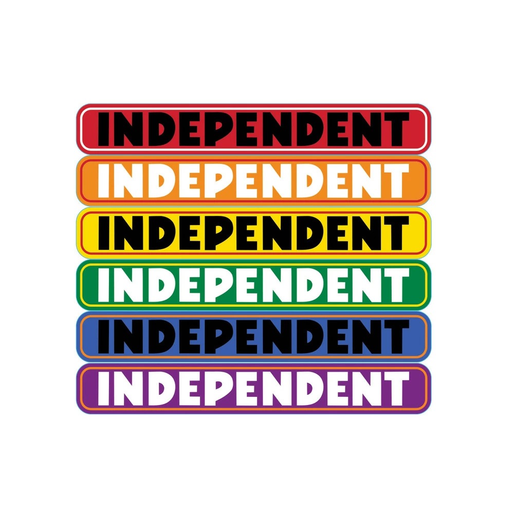 インディペンデント INDEPENDENT<br>6in x 0.75in BAR LOGO STICKER<br>ステッカー デカール スケボー スケートボード スケボー ストリート シール sk8 skateboard