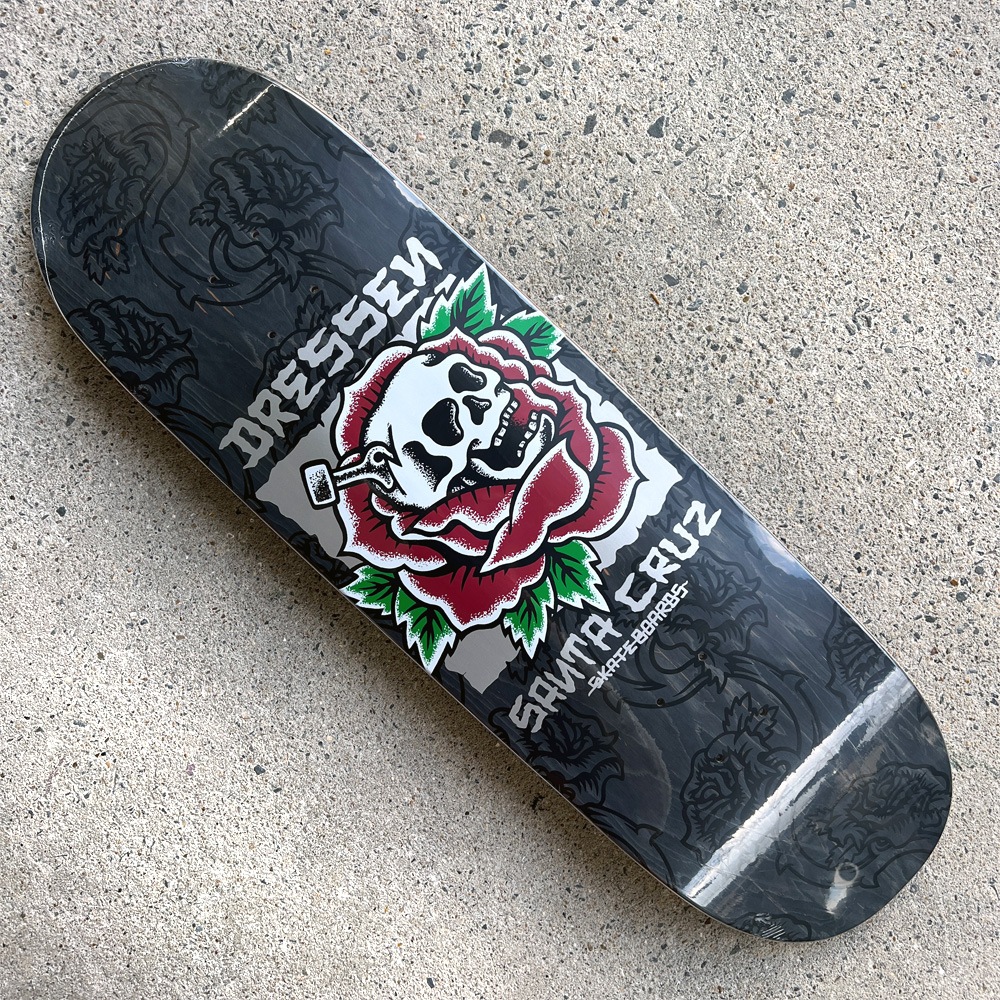 SantaCruz DreesenRose Crosスケボーデッキ¥13,200 サンタクルーズ SANTA CRUZ<br>スケボー デッキ 9.25 DRESSEN SKULL
