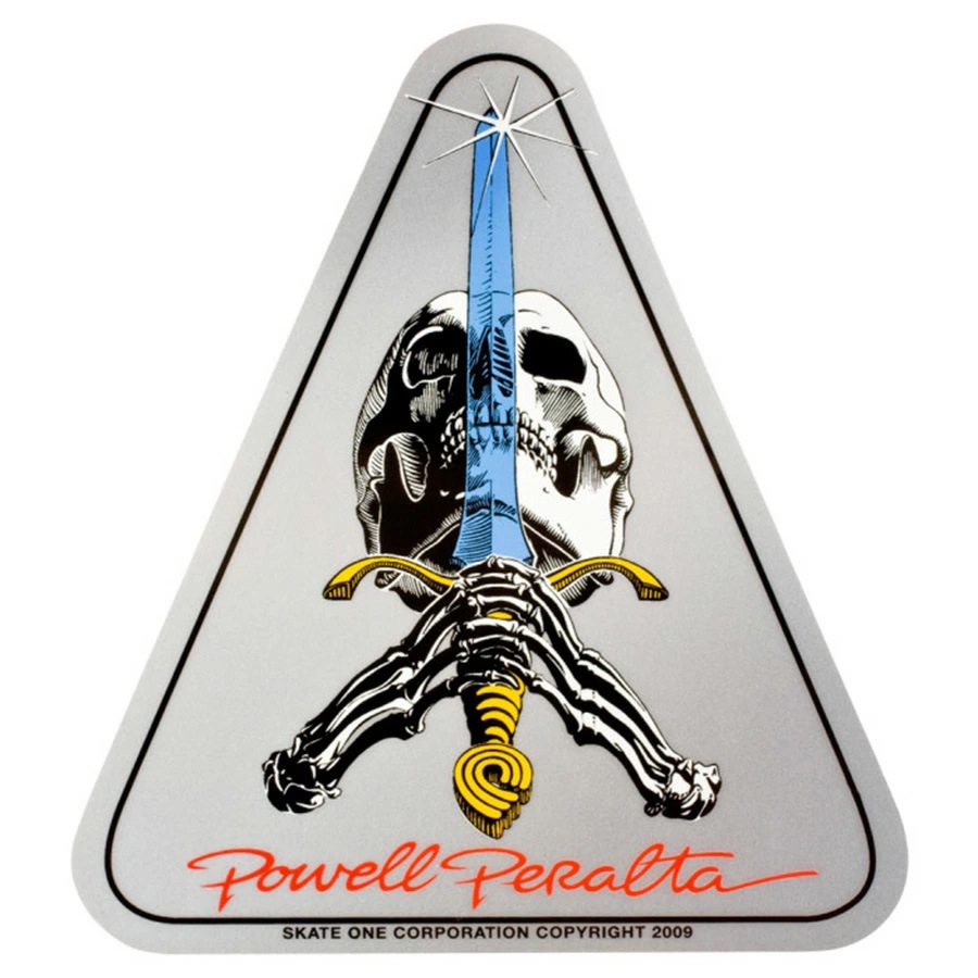 パウエル・ペラルタ POWELL PERALTA<br>4in x 3.5in SKULL & SWORD STICKER<br>ステッカー デカール シュプリーム スケートボード スケボー sk8 skateboard