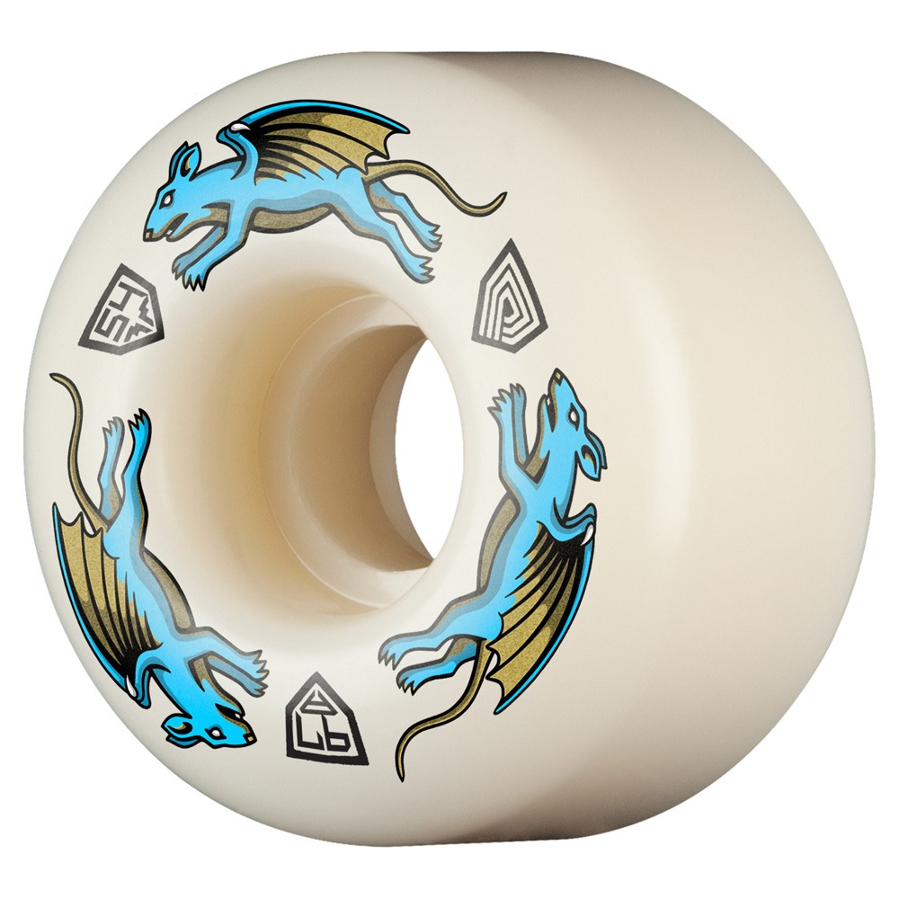パウエル・ペラルタ POWELL PERALTA<br>54mm x 34mm V4 NANO RATS DRAGON FORMULA BLUE 97A WHEEL<br>ハードウィール (4個セット) ドラゴンフォーミュラ ナノ・ラット スケートボード スケボー sk8 skateboard タイヤ ローラー 車輪 速い【2512】