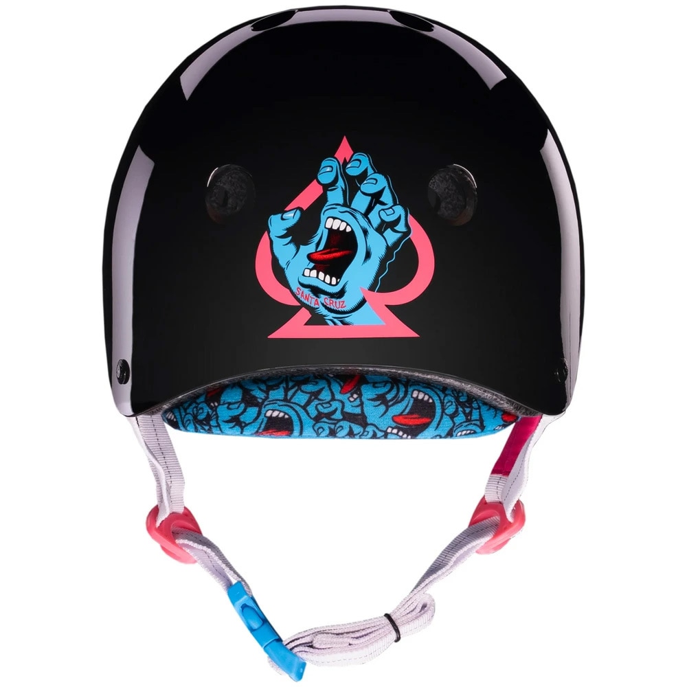 プロテック PRO-TEC<br>LOW PRO CERTIFIED SANTA CRUZ SIGNATURE EDITION GLOSS BLACK<br>ヘルメット サンタクルーズ　コラボ ロープロ グロスブラック プロテクター 大人用 白 PROTEC スケートボード スケボー sk8 skateboard【2504】