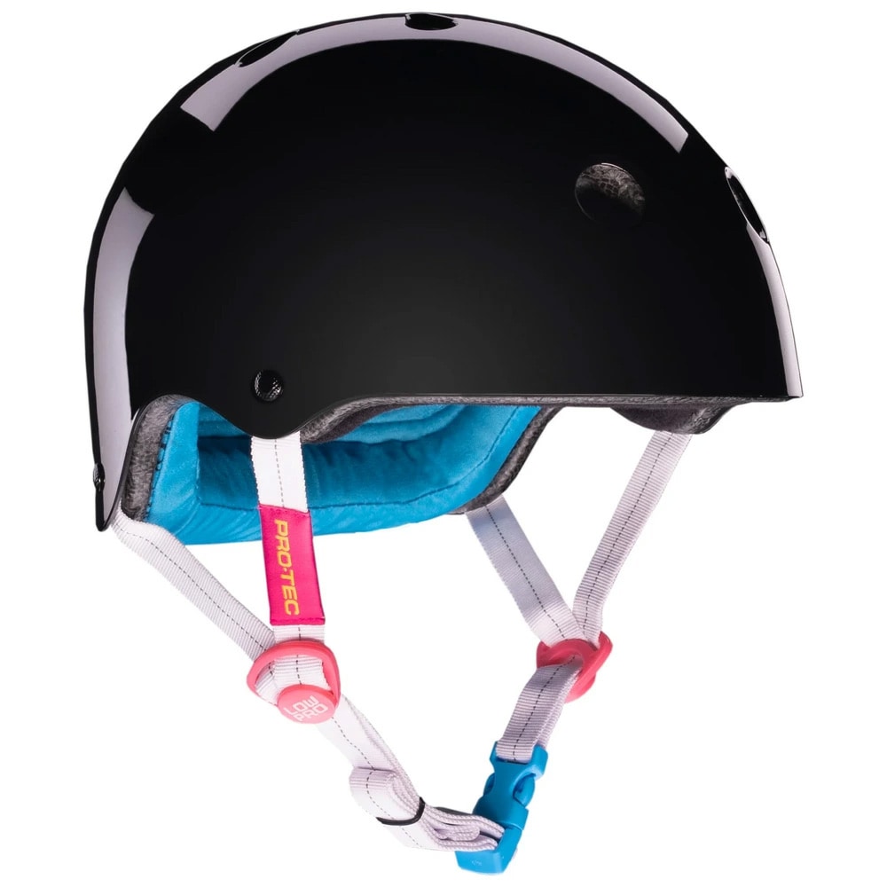 プロテック PRO-TEC<br>LOW PRO CERTIFIED SANTA CRUZ SIGNATURE EDITION GLOSS BLACK<br>ヘルメット サンタクルーズ　コラボ ロープロ グロスブラック プロテクター 大人用 白 PROTEC スケートボード スケボー sk8 skateboard【2504】