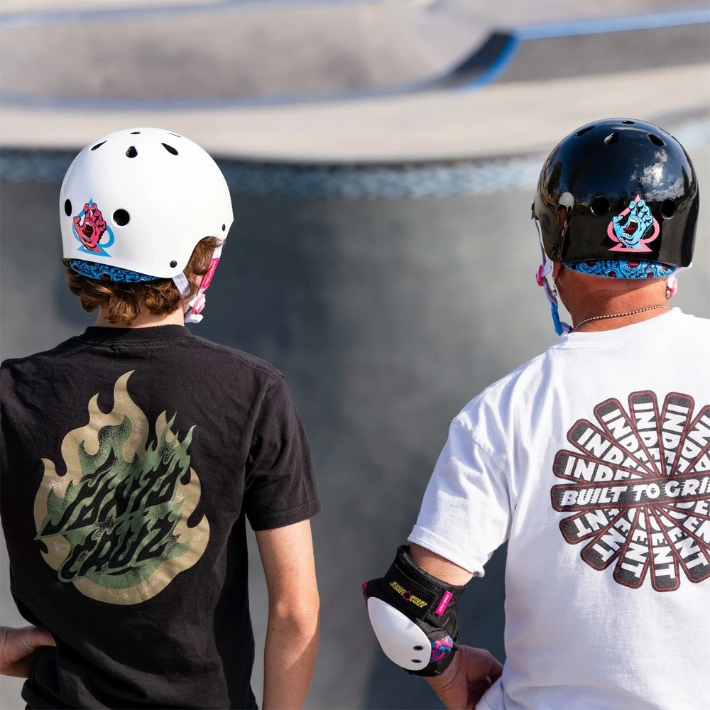 プロテック PRO-TEC<br>LOW PRO CERTIFIED SANTA CRUZ SIGNATURE EDITION GLOSS BLACK<br>ヘルメット サンタクルーズ　コラボ ロープロ グロスブラック プロテクター 大人用 白 PROTEC スケートボード スケボー sk8 skateboard【2504】