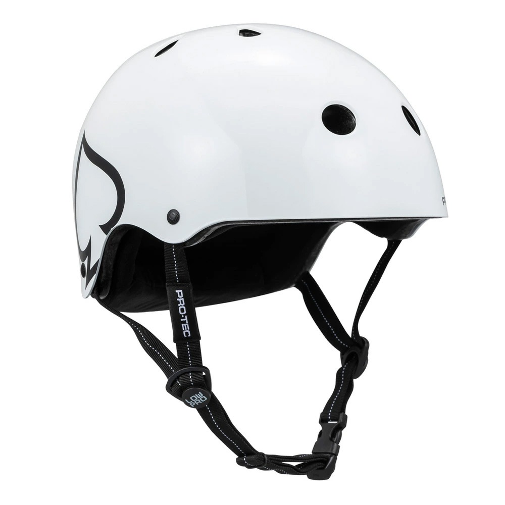 プロテック PRO-TEC<br>LOW PRO CERTIFIED GLOSS WHITE<br>ヘルメット ロープロ グロスホワイト プロテクター 大人用 白 PROTEC スケートボード スケボー sk8 skateboard BMX インライン【2502】