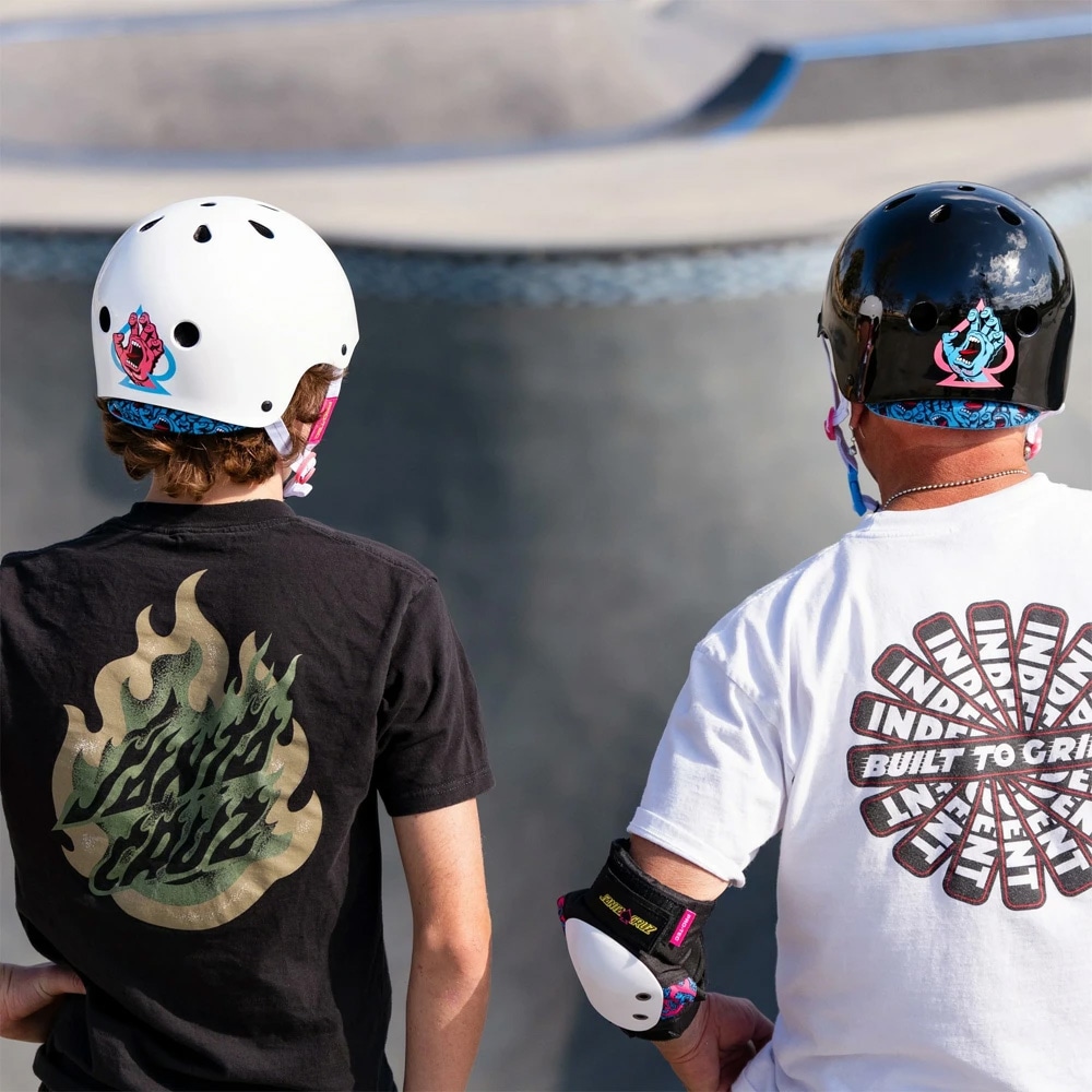 プロテック PRO-TEC<br>LOW PRO CERTIFIED SANTA CRUZ SIGNATURE EDITION GLOSS WHITE<br>ヘルメット サンタクルーズ　コラボ ロープロ グロスホワイト プロテクター 大人用 白 PROTEC スケートボード スケボー sk8 skateboard【2504】