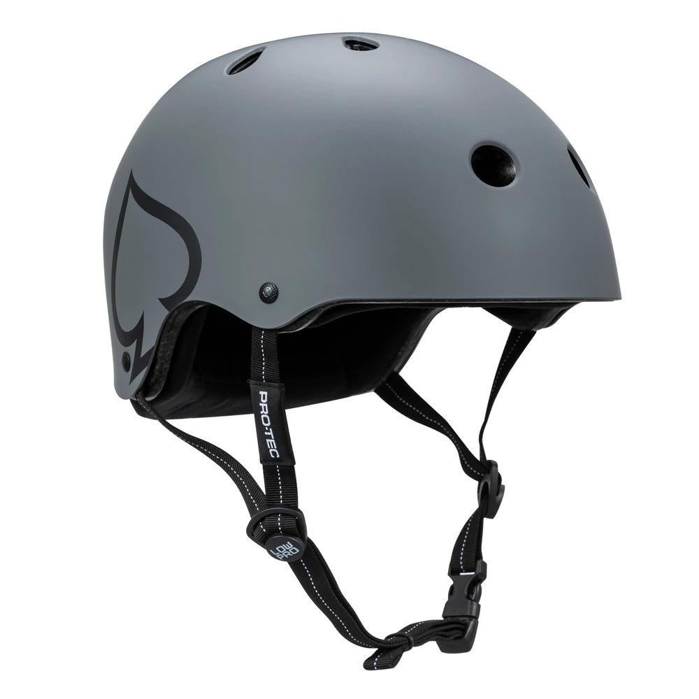 プロテック PRO-TEC<br>LOW PRO CERTIFIED MATTE GRAY<br>ヘルメット ロープロ マットグレー プロテクター 大人用 つや消し PROTEC スケートボード スケボー sk8 skateboard BMX インライン【2502】
