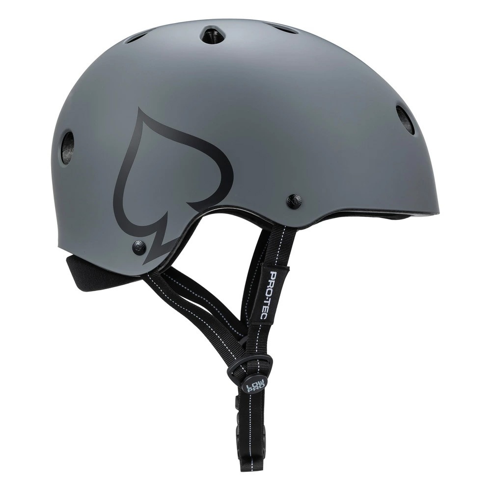 プロテック PRO-TEC<br>LOW PRO CERTIFIED MATTE GRAY<br>ヘルメット ロープロ マットグレー プロテクター 大人用 つや消し PROTEC スケートボード スケボー sk8 skateboard BMX インライン【2502】