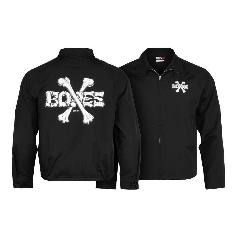 パウエル・ペラルタ POWELL PERALTA<br>CROSS BONES JACKET BLACK<br>ジャケット クロスボーンズ アウター ストリート スケーター ファッション オールドスクール スケートボード スケボー sk8 skateboard【25FW】