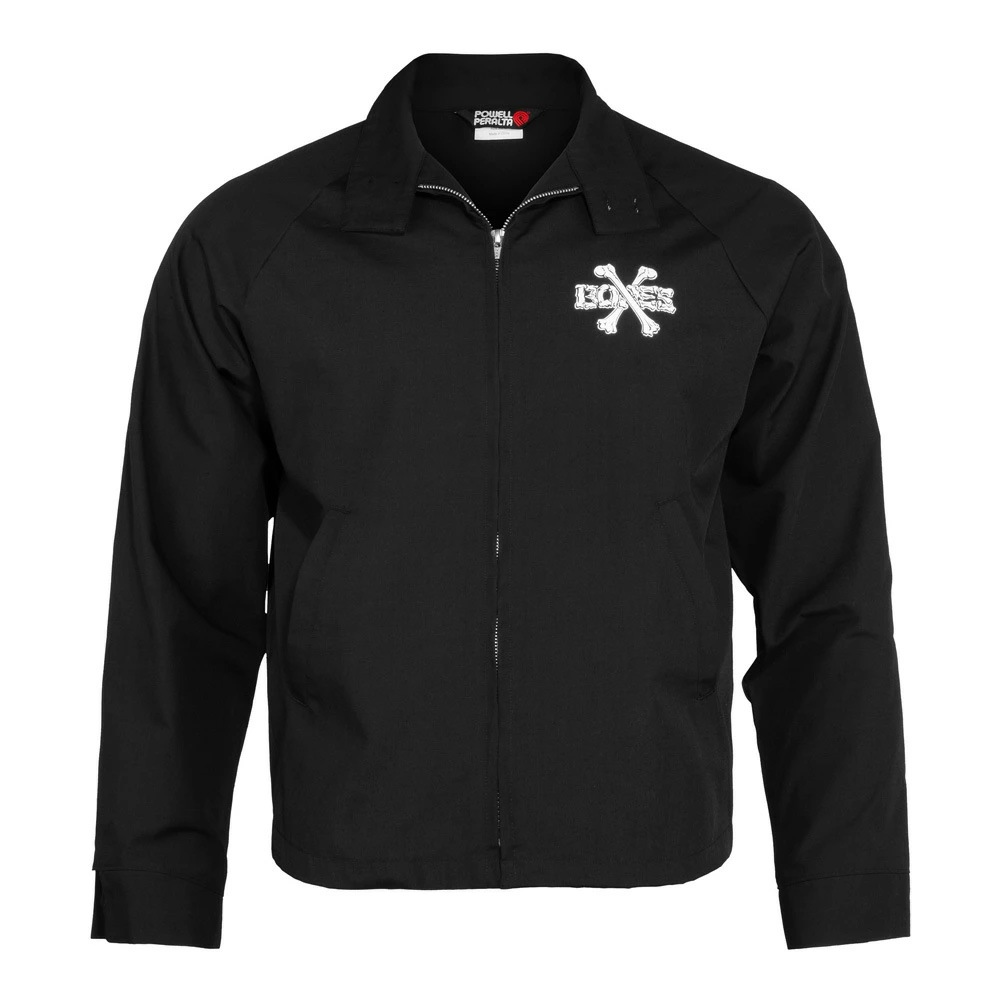 パウエル・ペラルタ POWELL PERALTA<br>CROSS BONES JACKET BLACK<br>ジャケット クロスボーンズ アウター ストリート スケーター ファッション オールドスクール スケートボード スケボー sk8 skateboard【25FW】