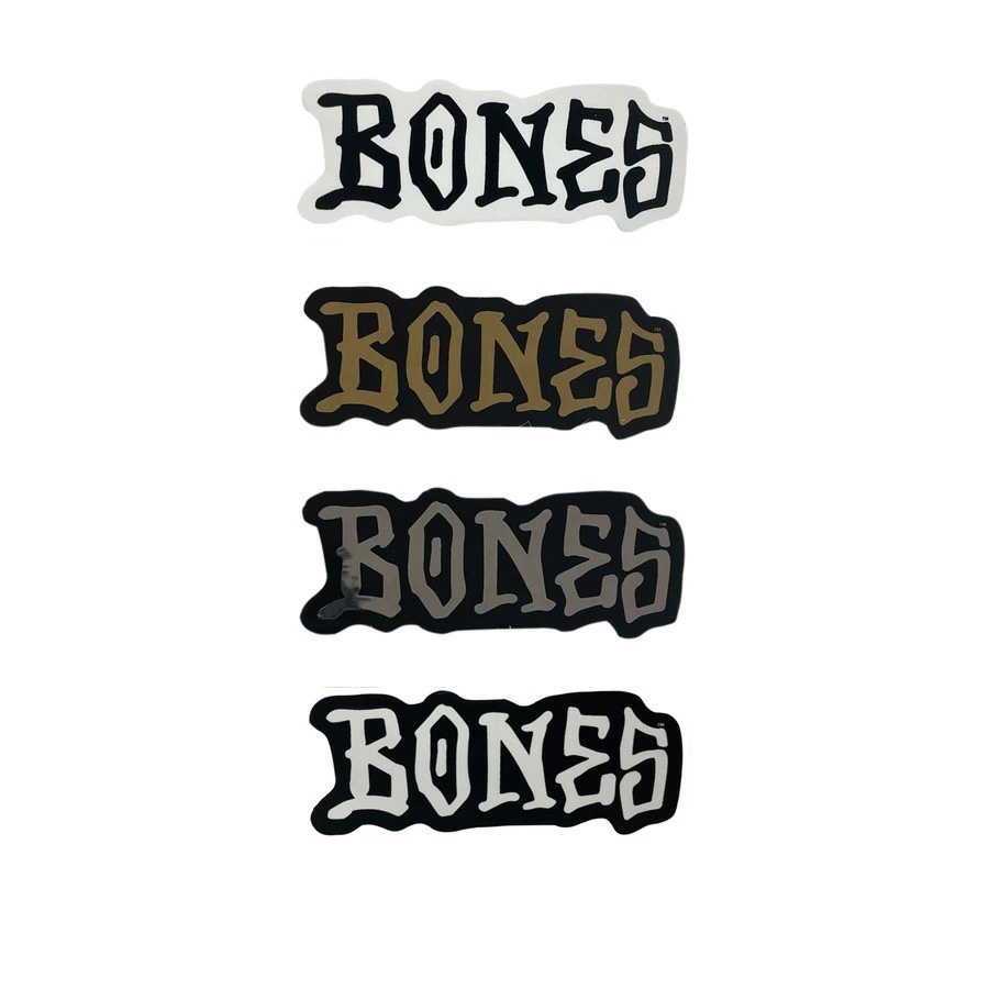 ボーンズ ウィール BONES WHEELS<br>3inch BONES STICKER<br>ステッカー ブラック ホワイト ゴールド シルバー デカール シール スケートボード スケボー sk8 skateboard