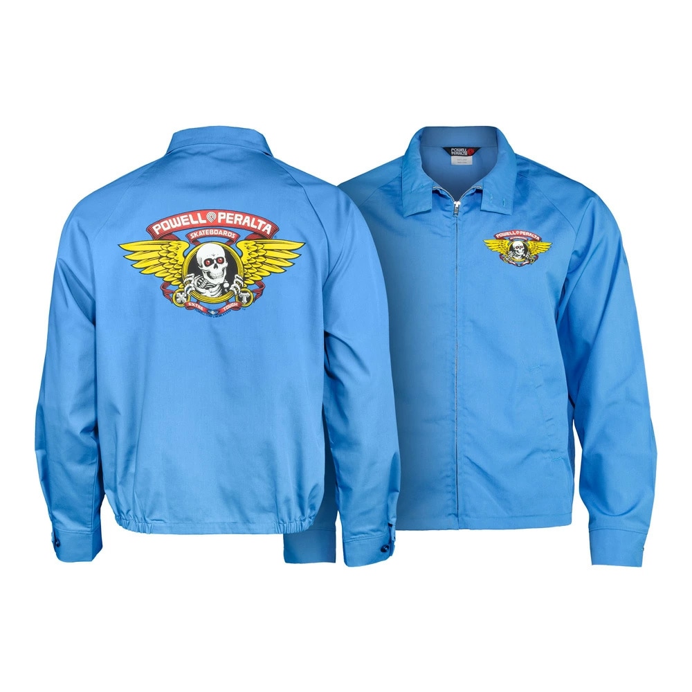 POWELL PERALTA スケートボードウェア ブルー パウエル・ペラルタ POWELL PERALTA<br>WINGED RIPPER JACKET POSTAL