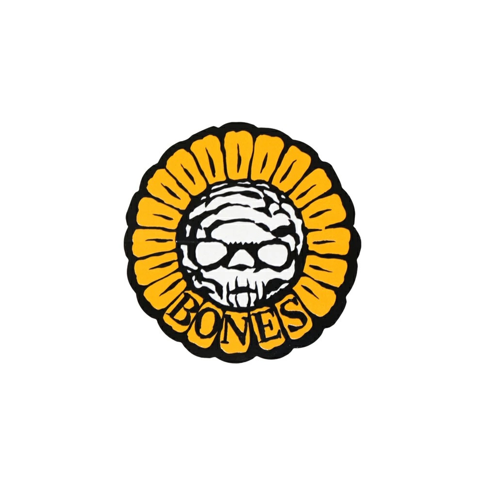 ボーンズ ウィール BONES WHEELS<br>3inch PUSHING UP DAISIES STICKER<br>ステッカー ブラック ホワイト デカール シール スケートボード スケボー sk8 skateboard