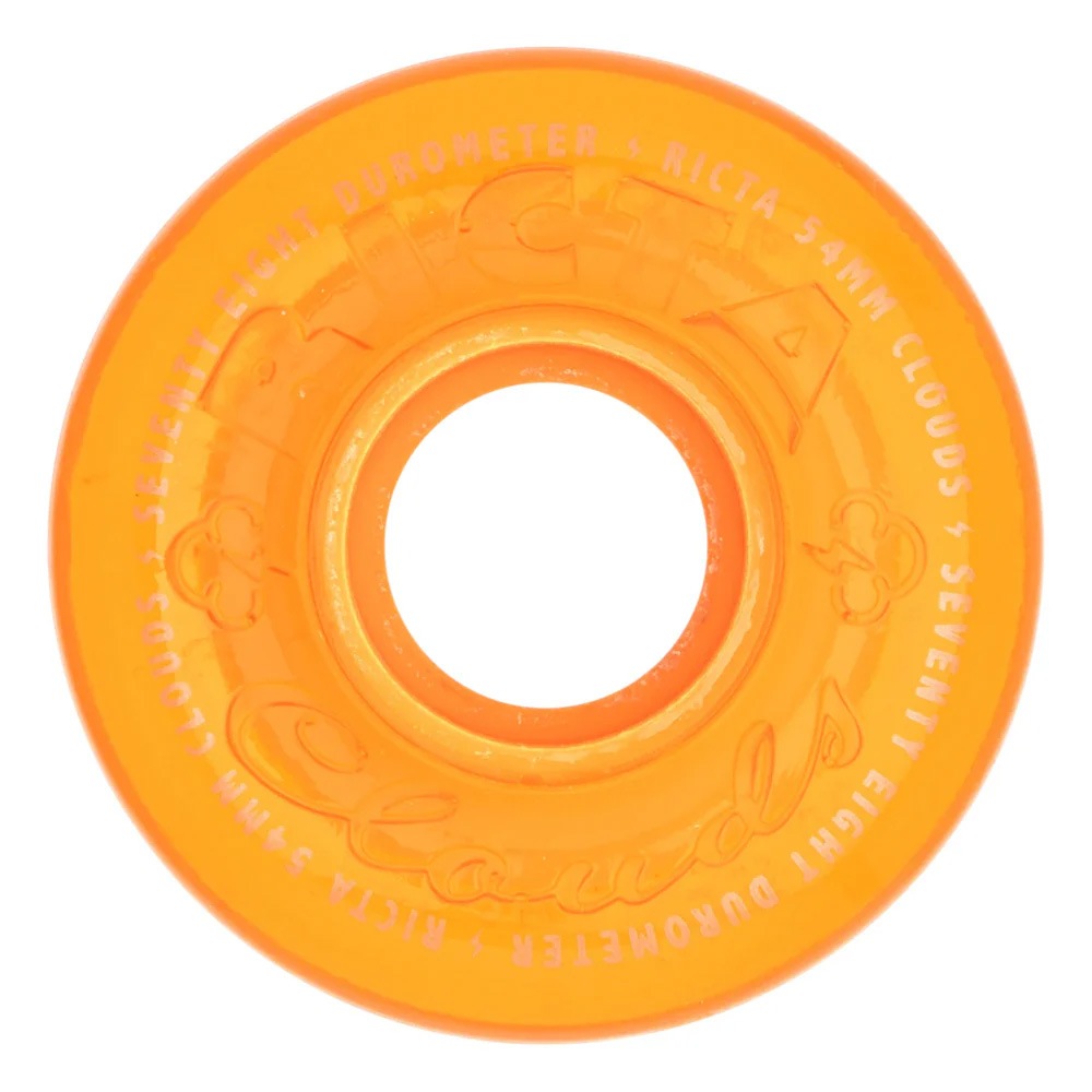 リクタ RICTA<br>54mm HI VIS CLOUDS ORANGE 78A WHEELS<br>ソフトウィール 4個セット クラウズ クルーザー フィルマー スケートボード スケボー sk8 skateboard タイヤ ローラー 車輪 静か 速い【2407】