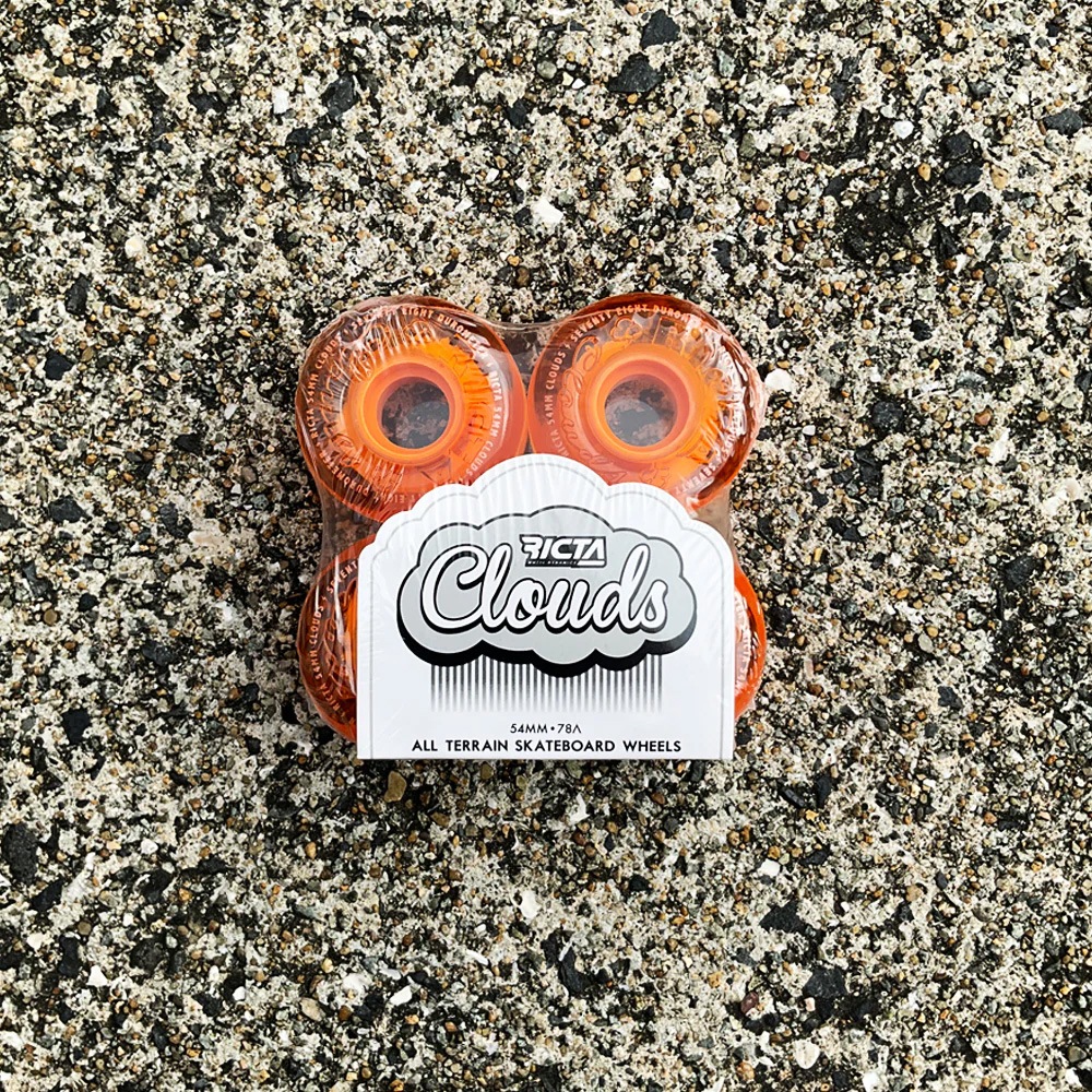 リクタ RICTA<br>54mm HI VIS CLOUDS ORANGE 78A WHEELS<br>ソフトウィール 4個セット クラウズ クルーザー フィルマー スケートボード スケボー sk8 skateboard タイヤ ローラー 車輪 静か 速い【2407】