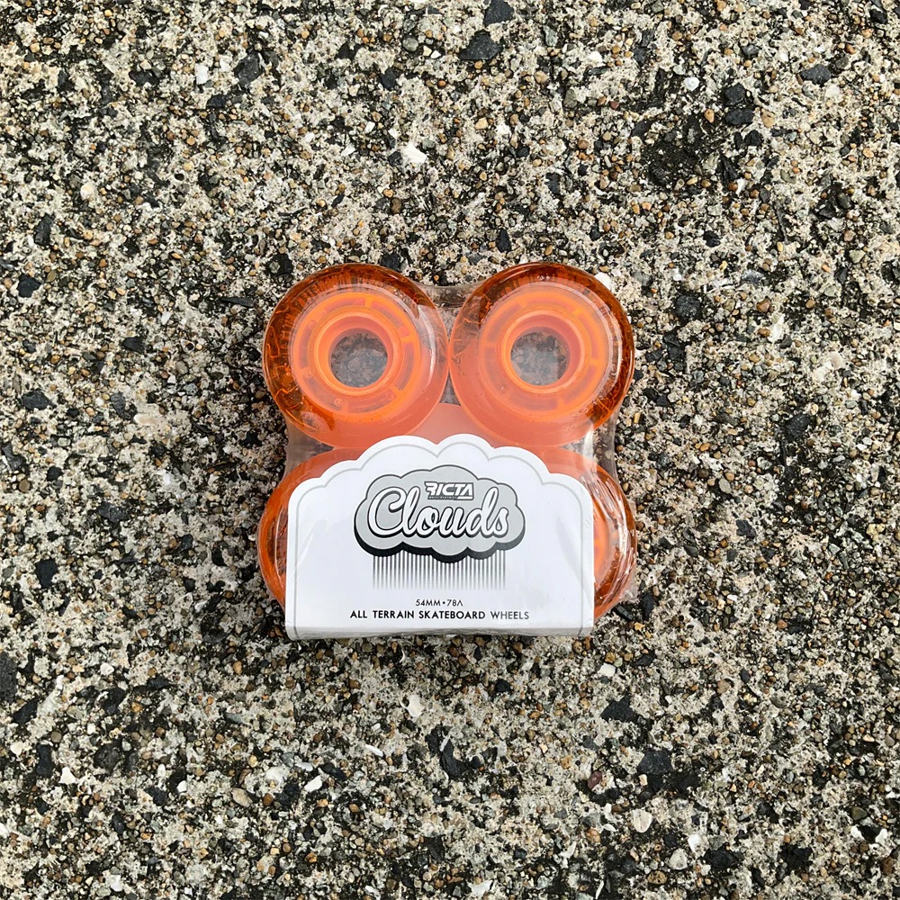 リクタ RICTA<br>54mm HI VIS CLOUDS ORANGE 78A WHEELS<br>ソフトウィール 4個セット クラウズ クルーザー フィルマー スケートボード スケボー sk8 skateboard タイヤ ローラー 車輪 静か 速い【2407】