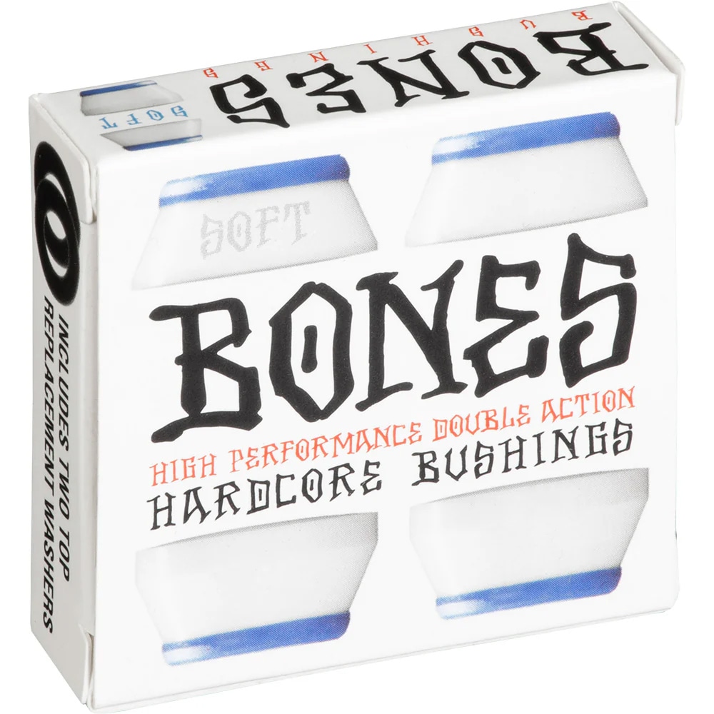 ボーンズ ウィール BONES WHEELS<br>HARDCORE BUSHINGS SOFT WHITE(トラック2台分)【81A】bones ブッシュ<br>ハードコアブッシュ ソフト やわらかい ホワイト ブッシュゴム 足回り トラック 軸 部品 クッシュ クッション スケートボード スケボー sk8 skateboard