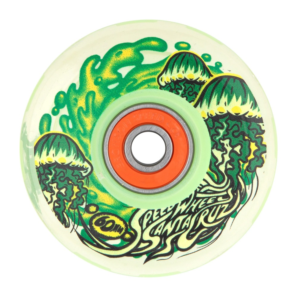 スライムボールズ SLIME BALLS<br>60mm LIGHT UPS JELLY FISH GITD 78A WHEELS<br>ソフトウィール 4個セット 蓄光 タイヤ クルーザー スケートボード スケボー sk8 skateboard タイヤ ローラー 車輪 静か 速い【2504】