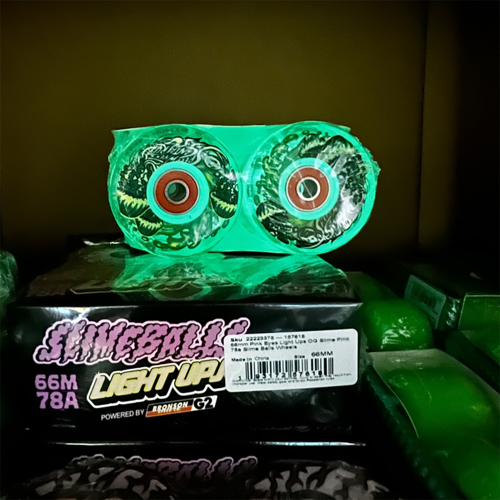 スライムボールズ SLIME BALLS<br>60mm LIGHT UPS JELLY FISH GITD 78A WHEELS<br>ソフトウィール 4個セット 蓄光 タイヤ クルーザー スケートボード スケボー sk8 skateboard タイヤ ローラー 車輪 静か 速い【2504】