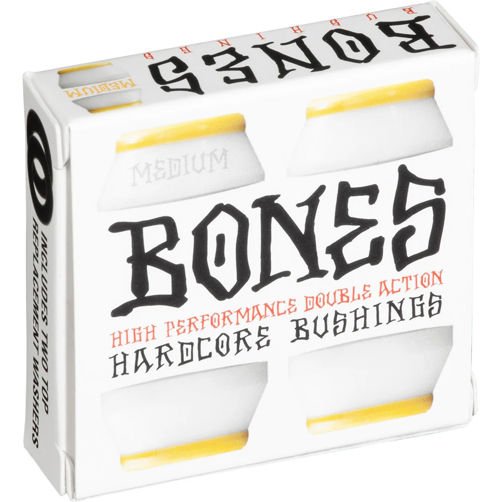 ボーンズ ウィール BONES WHEELS<br>HARDCORE BUSHINGS MEDIUM WHITE(トラック2台分)【91A】bones ブッシュ<br>ハードコアブッシュ ミディアム ふつう ホワイト ブッシュゴム 足回り トラック 軸 部品 クッシュ クッション スケートボード スケボー sk8 skateboard
